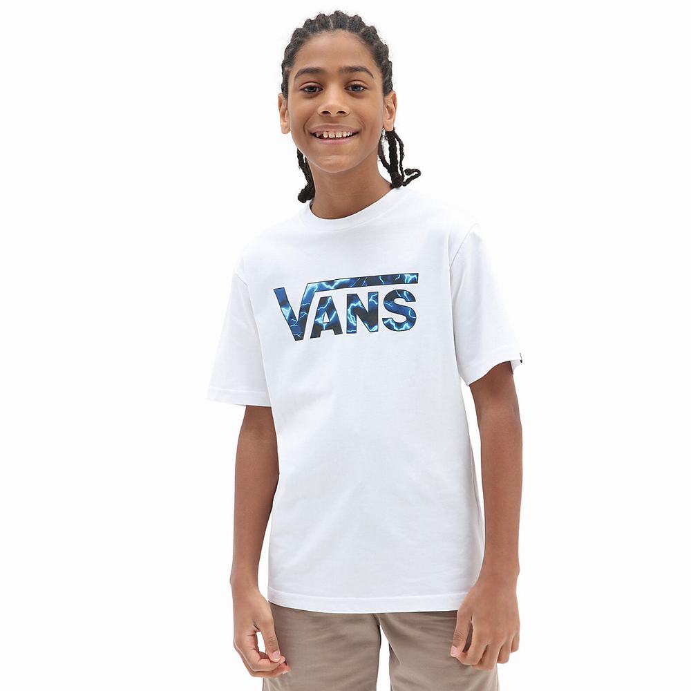 Camiseta Vans Classic Logo Fill (8-14 years) Niños Blancas | WZH793504