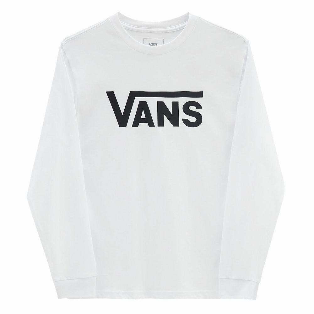 Camiseta Vans Classic Long Sleeve (8-14 years) Niños Blancas | IDR702639