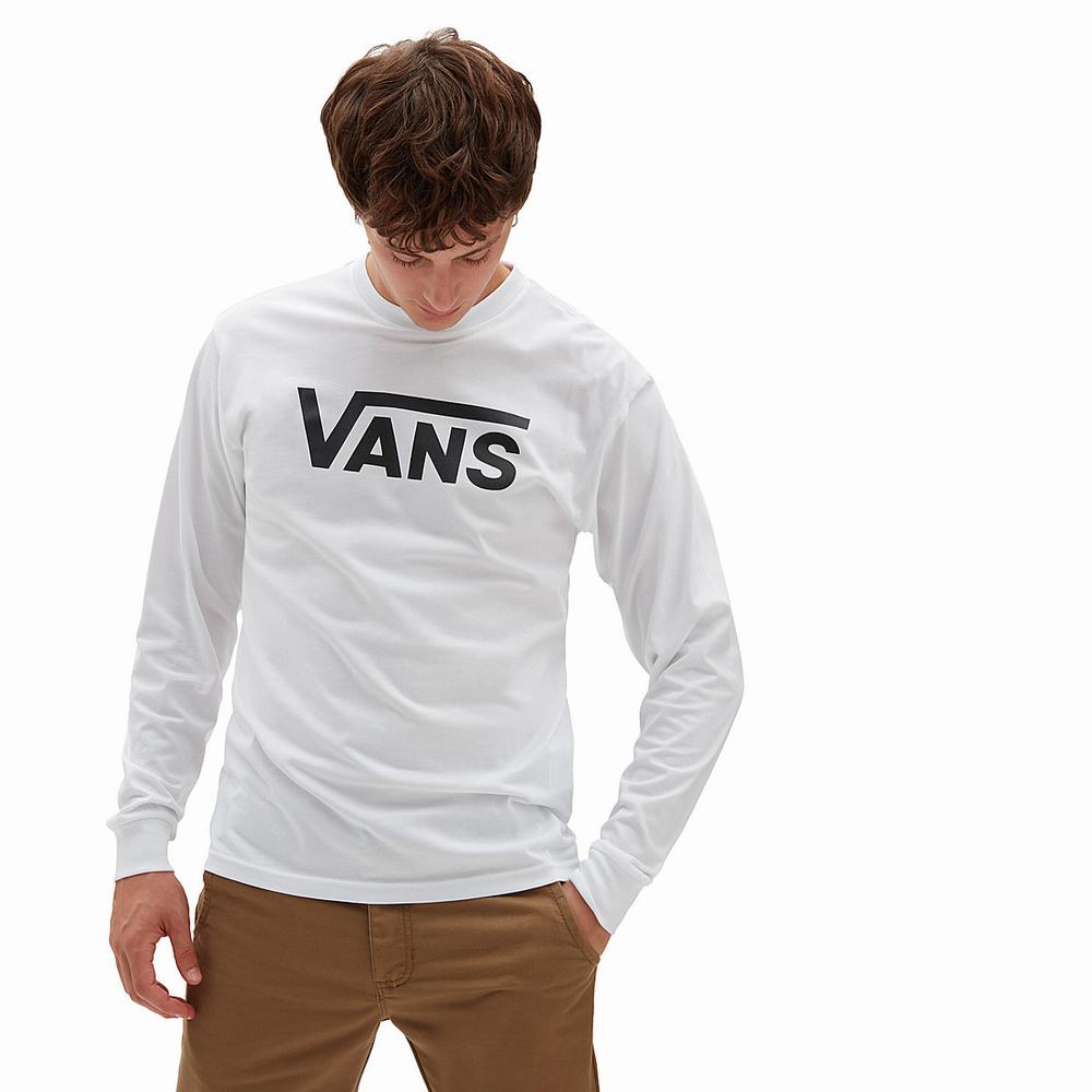 Camiseta Vans Classic Long Sleeve Hombre Blancas | PZU643510