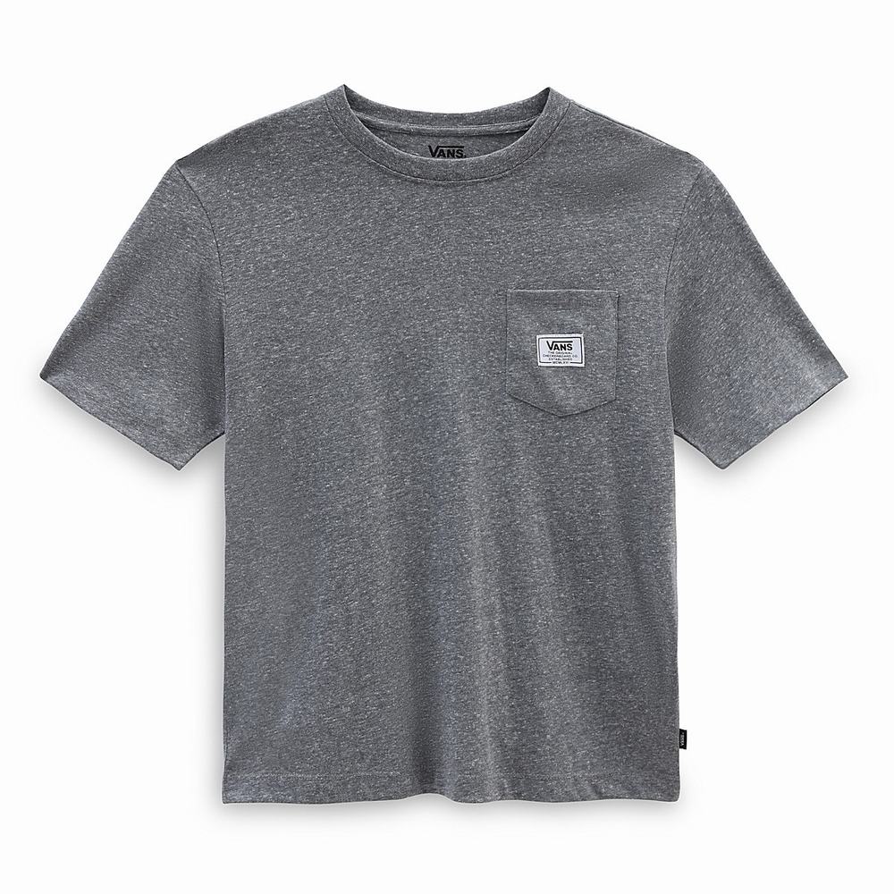 Camiseta Vans Classic Patch Pocket Mujer Gris | BLA146097