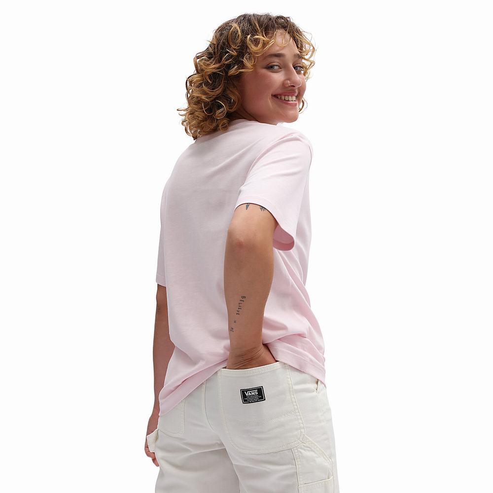 Camiseta Vans Classic Patch Pocket Mujer Rosas | CUX590238