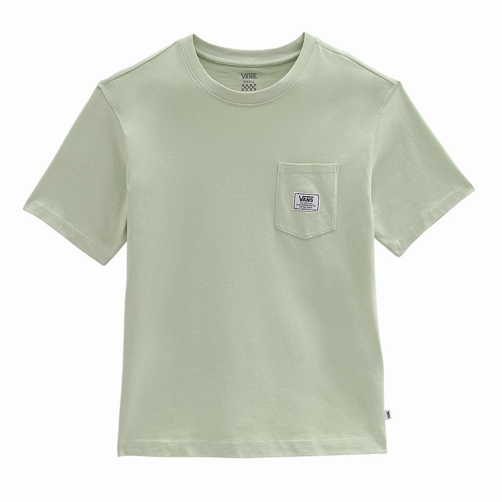 Camiseta Vans Classic Patch Pocket Mujer Verde | DVK204897