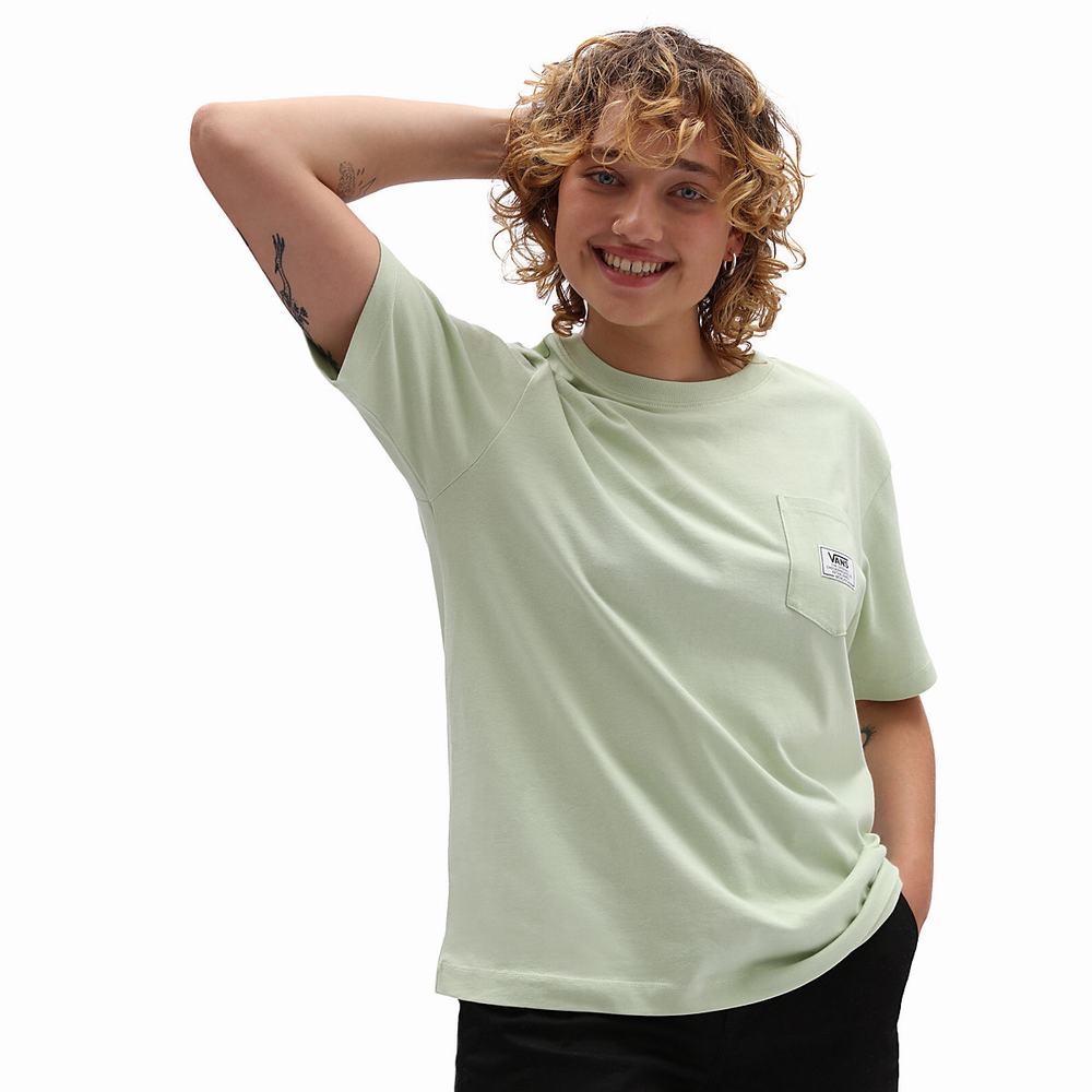 Camiseta Vans Classic Patch Pocket Mujer Verde | DVK204897