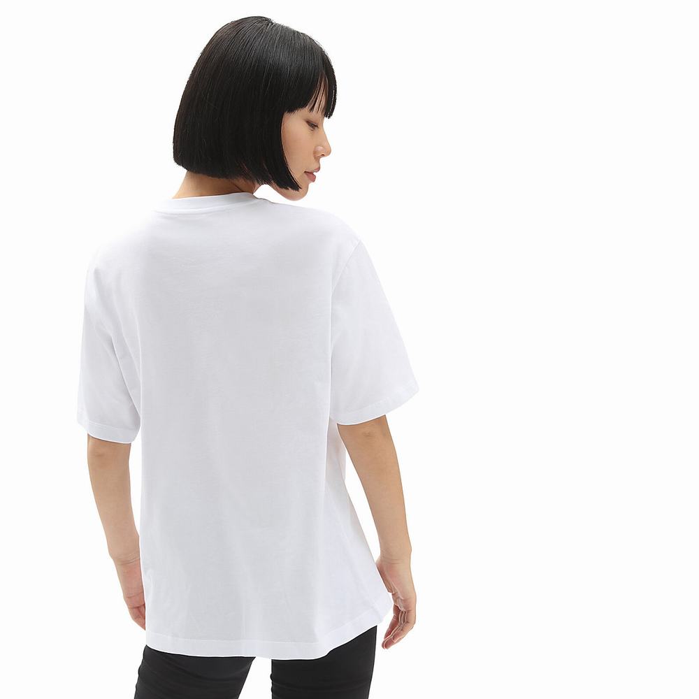 Camiseta Vans Classic Patch Pocket Mujer Blancas | YGZ384105