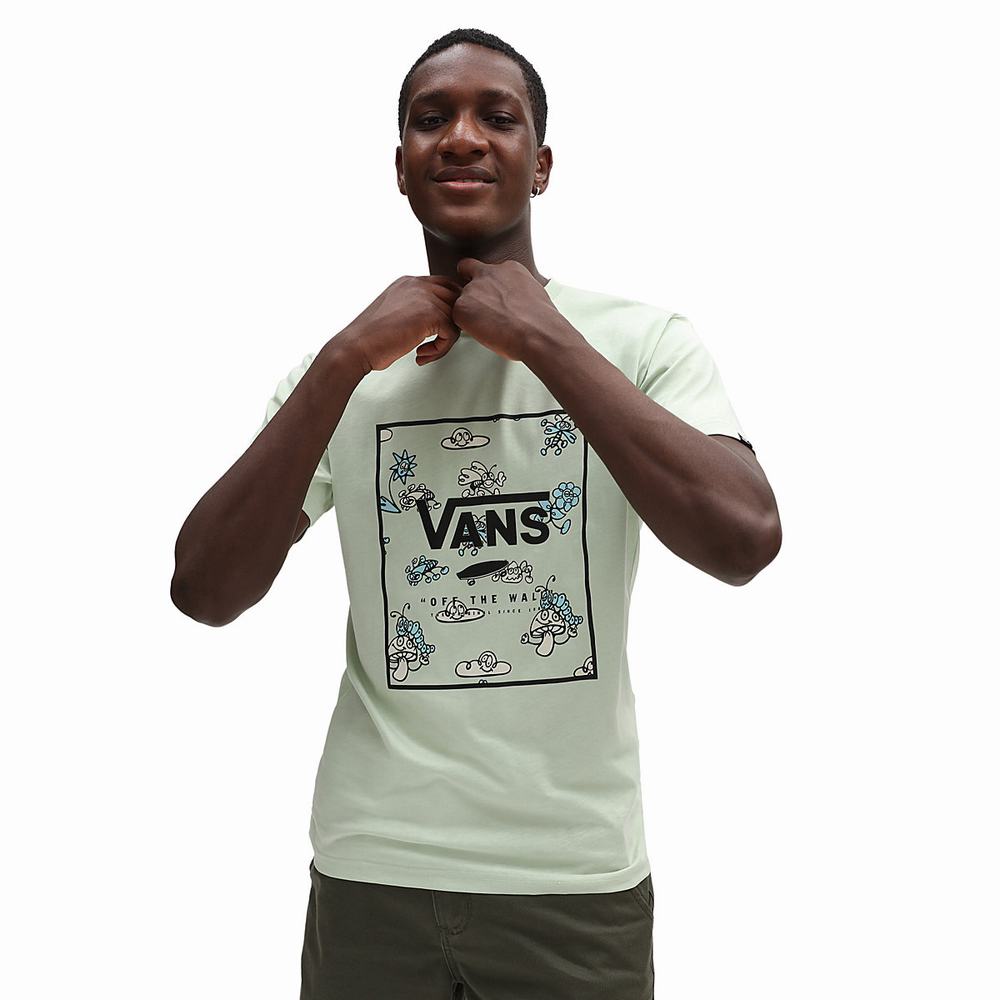 Camiseta Vans Classic Print Box Hombre Verde | HPF218345