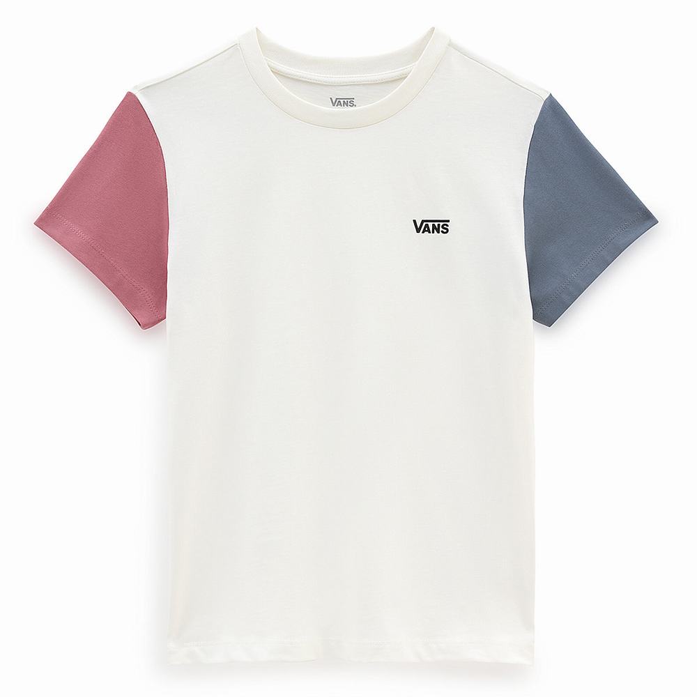 Camiseta Vans Colourblock Crew Mujer Rosas | TEG836914