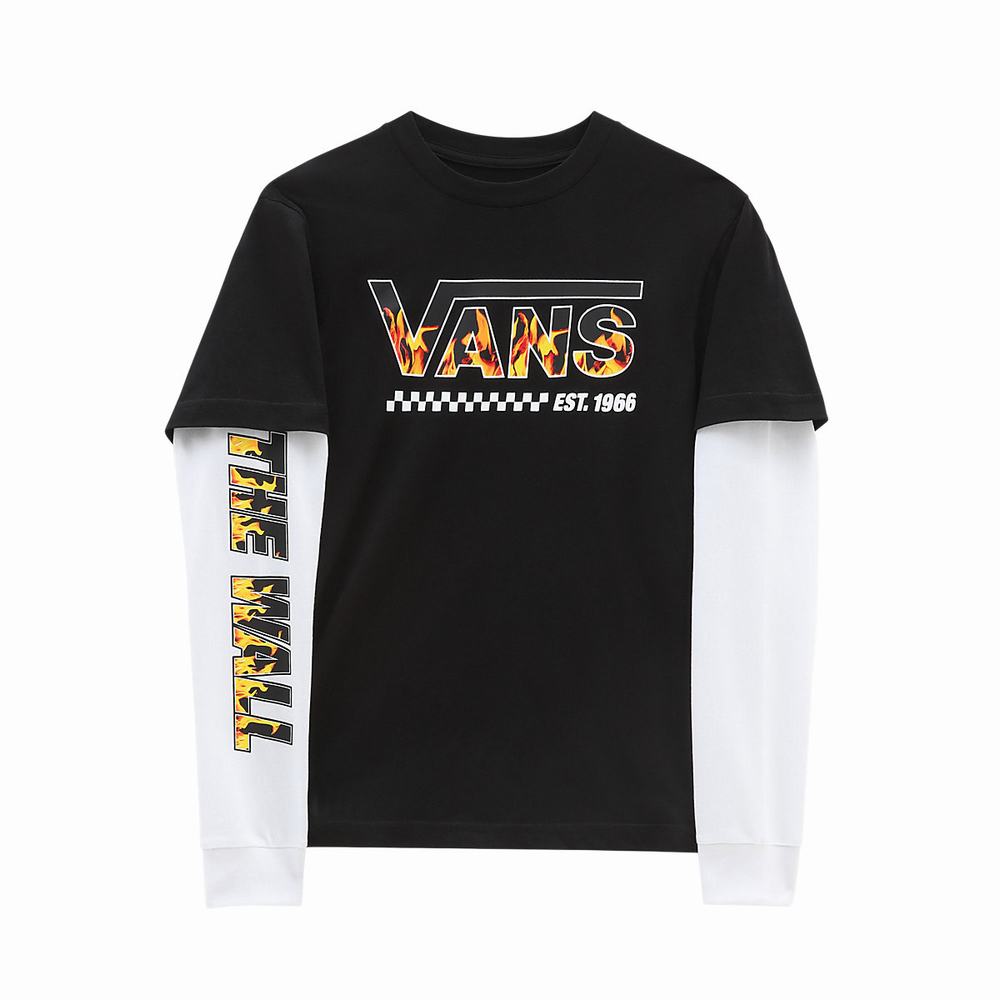 Camiseta Vans Digi Flames Twofer (8-14 years) Niños Negras | HML519370