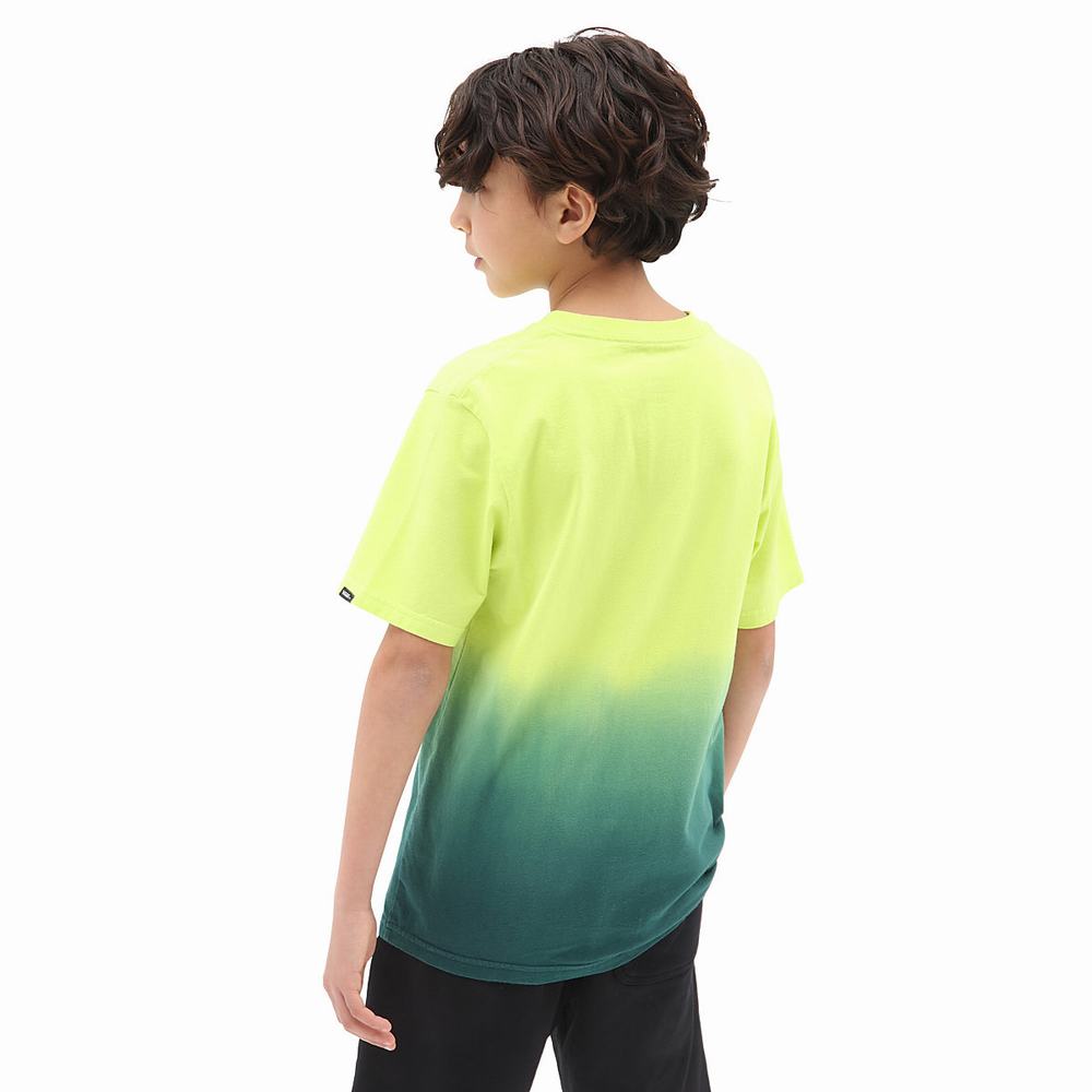 Camiseta Vans Dip Dye (8-14 years) Niños Verde/Amarillo | XSF980543