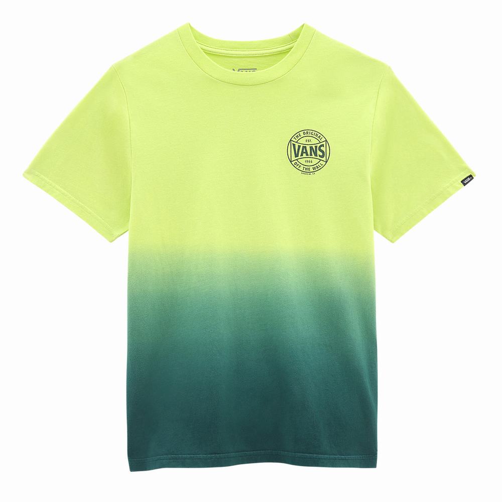 Camiseta Vans Dip Dye (8-14 years) Niños Verde/Amarillo | XSF980543