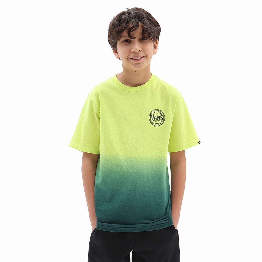 Camiseta Vans Dip Dye (8-14 years) Niños Verde/Amarillo | XSF980543