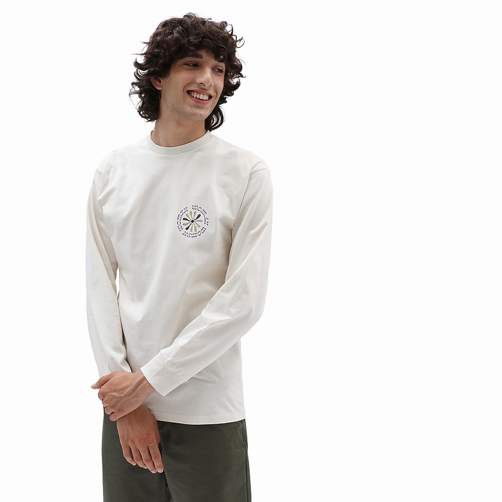 Camiseta Vans Divine Energy Long Sleeve Hombre Blancas | BKJ120359