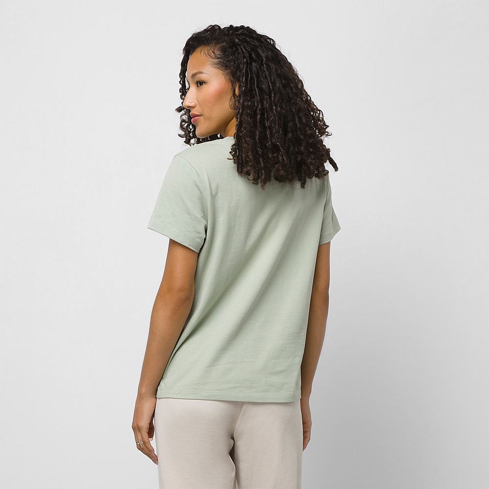 Camiseta Vans Earth Peace Vans Crew Mujer Verde | ELJ429073