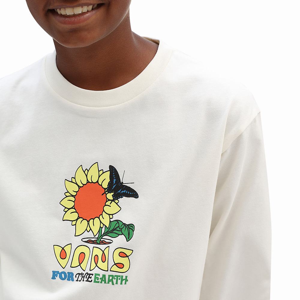 Camiseta Vans Eco Positivity (8-14 years) Niños Blancas | ELQ476051