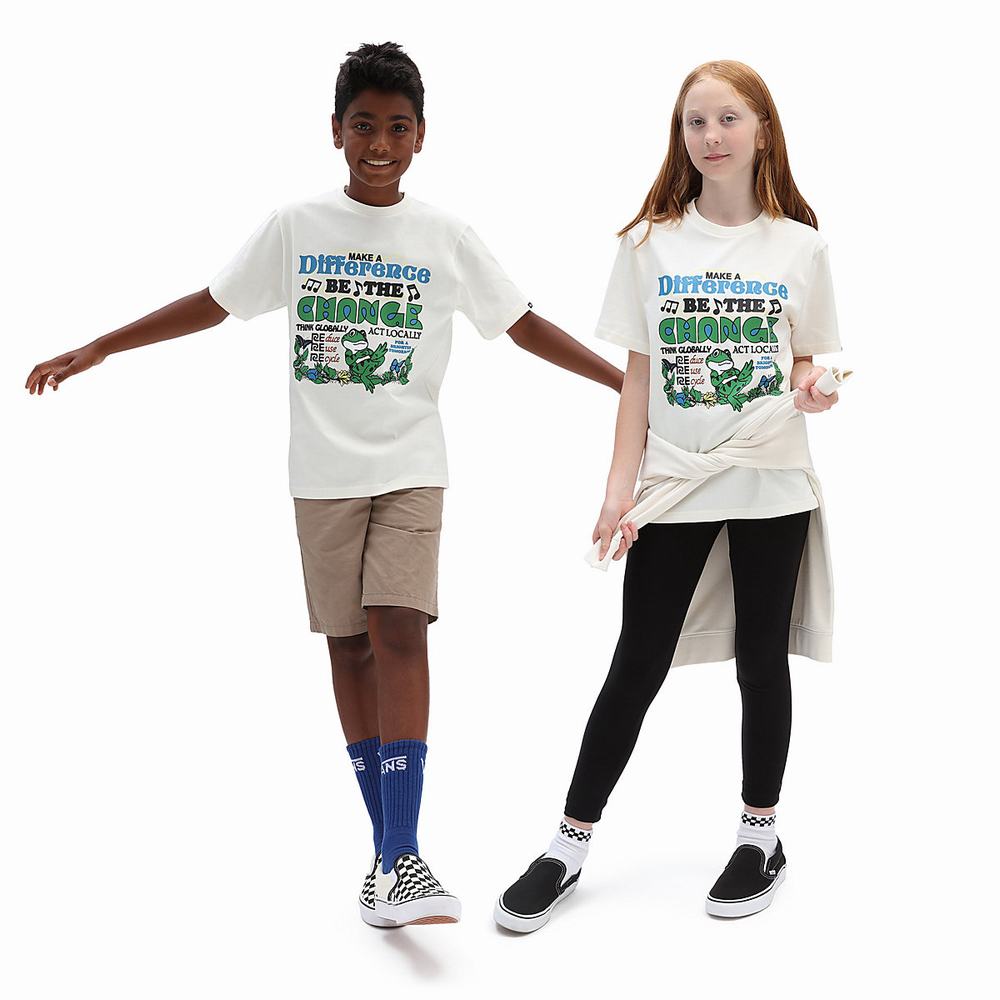 Camiseta Vans Eco Positivity (8-14 years) Niños Blancas | KYL639018