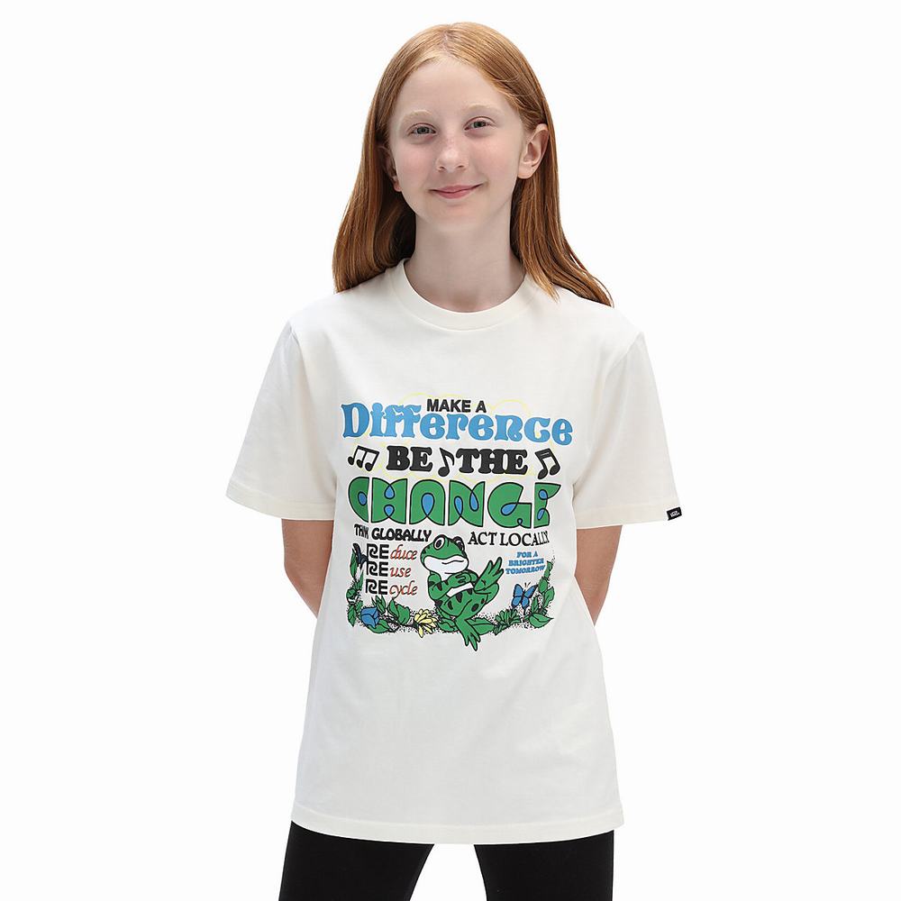 Camiseta Vans Eco Positivity (8-14 years) Niños Blancas | KYL639018