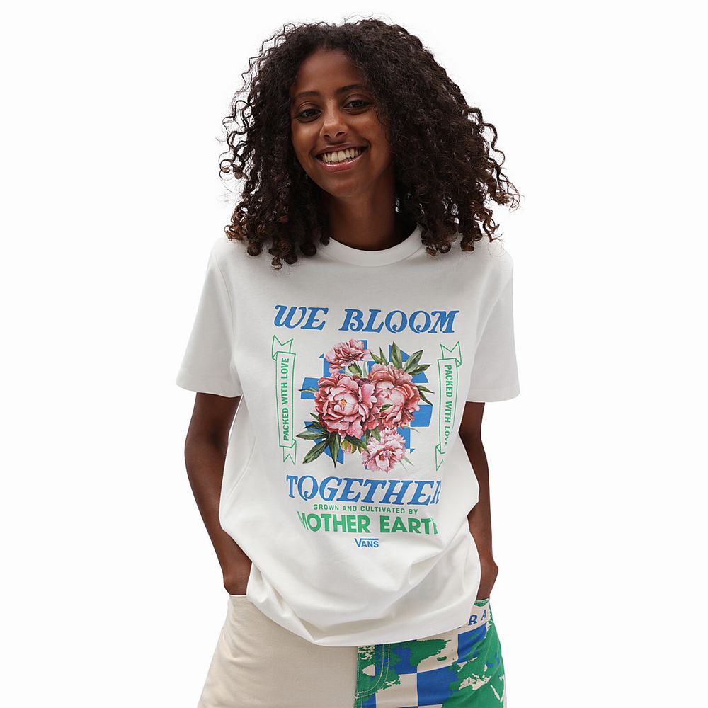 Camiseta Vans Eco Positivity Mujer Blancas | ZTN124586