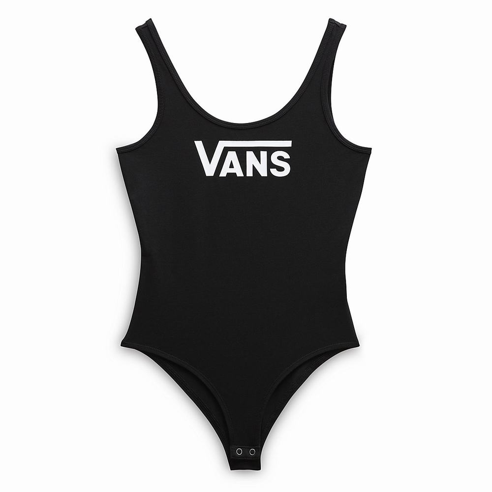 Camiseta Vans Flying V Body Suit Mujer Negras | EFB281035