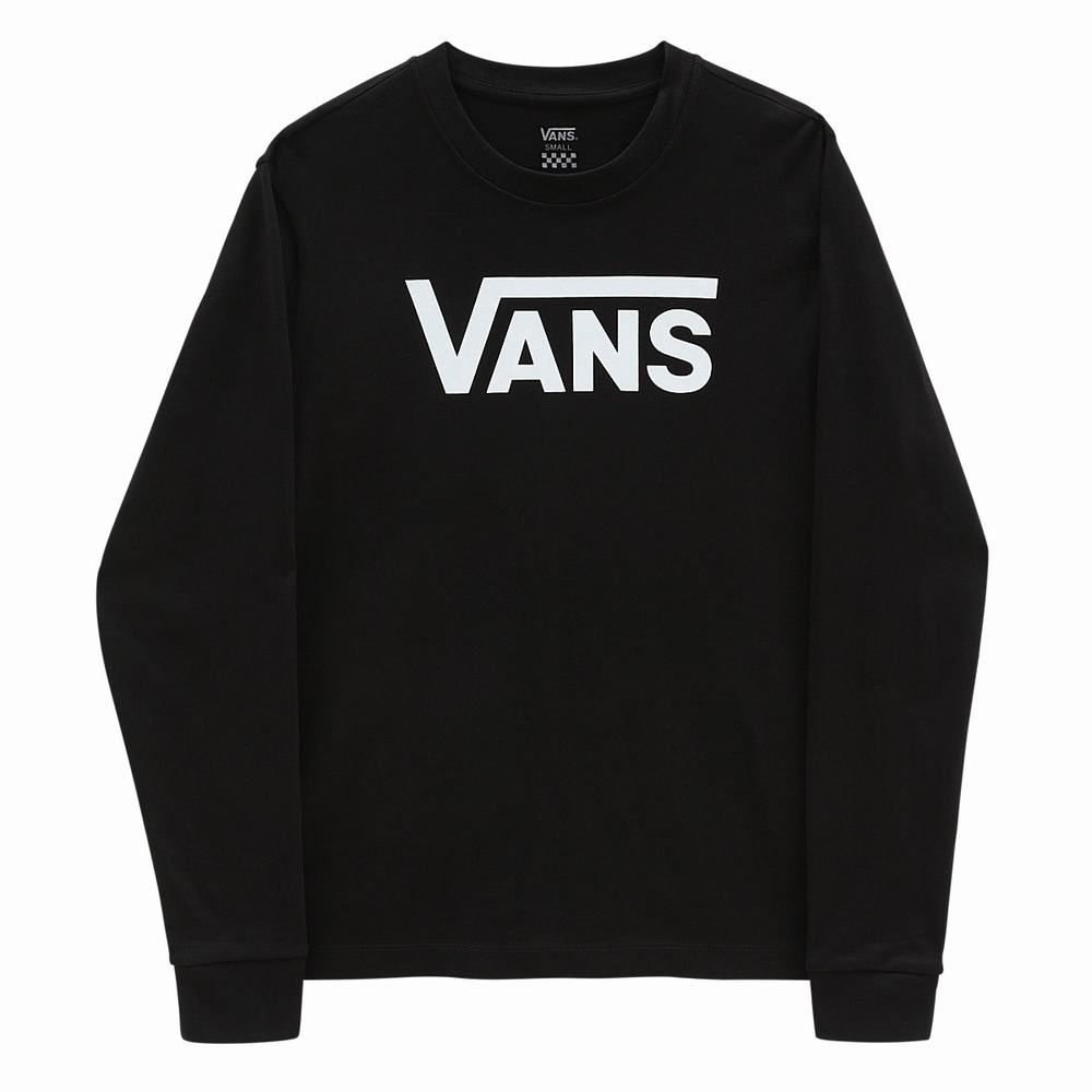 Camiseta Vans Flying V Classic Long Sleeve Mujer Negras | JXV126859