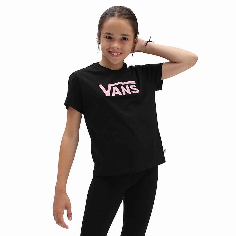 Camiseta Vans Flying V Crew (8-14 years) Niños Negras | DYJ692401