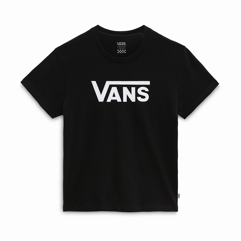 Camiseta Vans Flying V Crew (8-14 years) Niños Negras | GWC410873