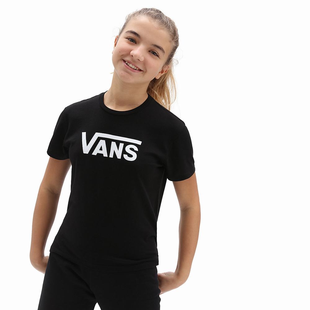 Camiseta Vans Flying V Crew (8-14 years) Niños Negras | GWC410873