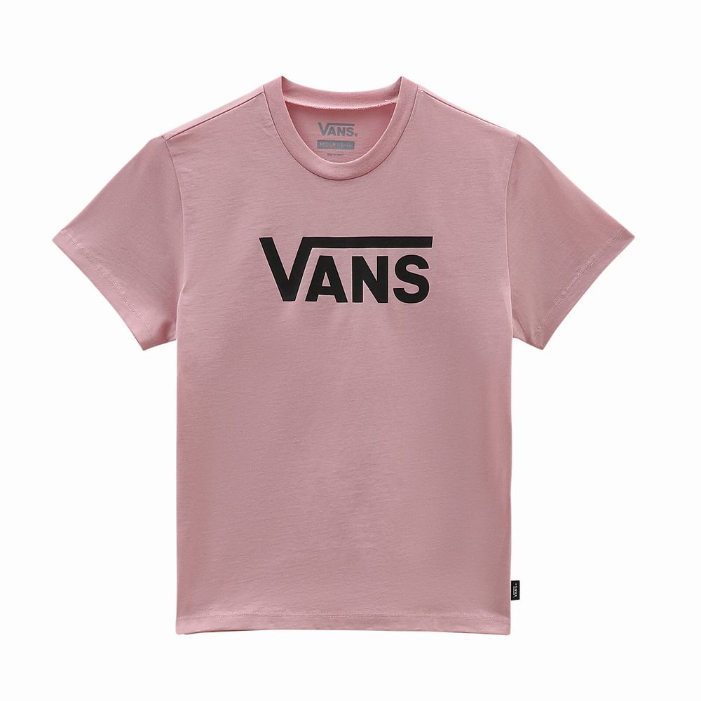 Camiseta Vans Flying V Crew (8-14 years) Niños Rosas | JGR381560