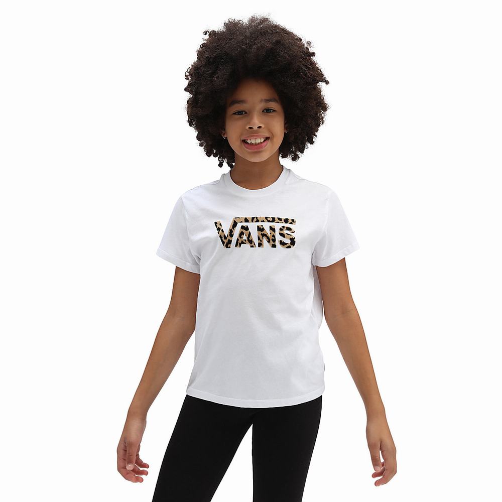 Camiseta Vans Flying V Crew (8-14 years) Niños Blancas | XBZ413268