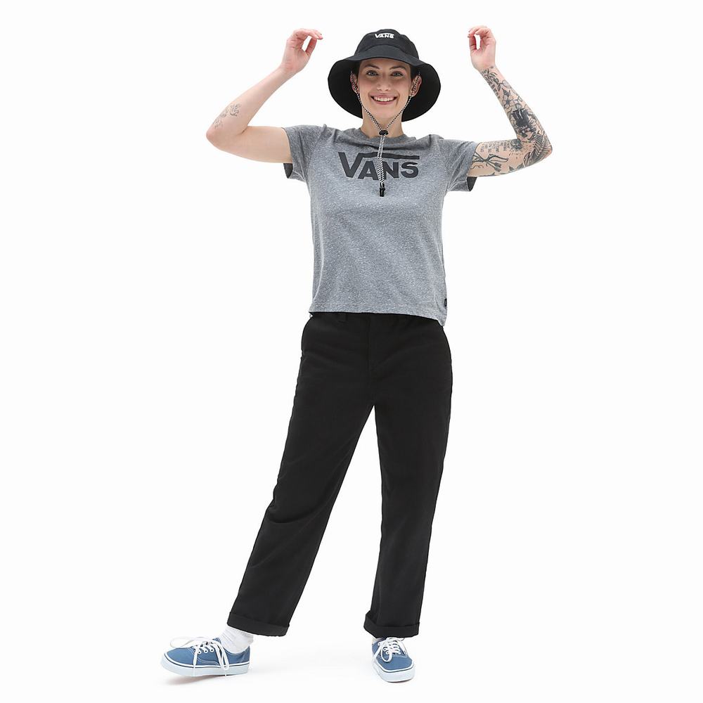 Camiseta Vans Flying V Crew Mujer Gris | YKP258701