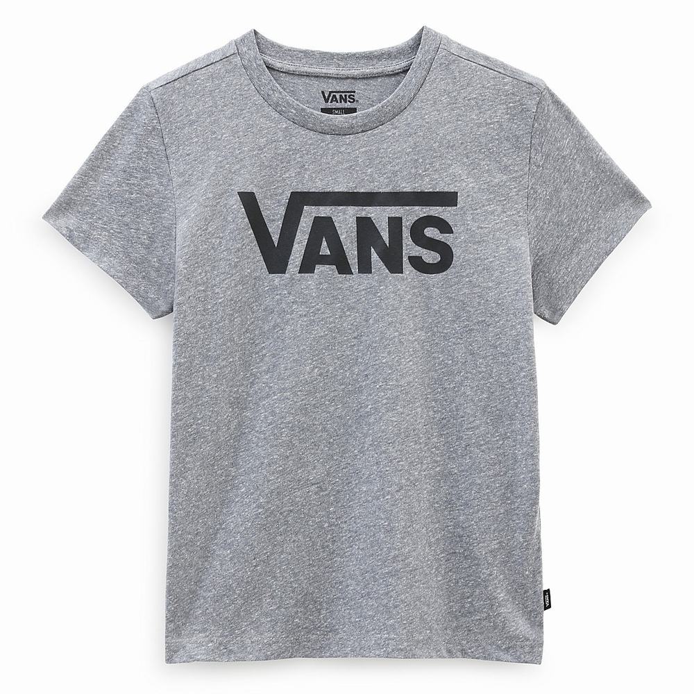 Camiseta Vans Flying V Crew Mujer Gris | YKP258701