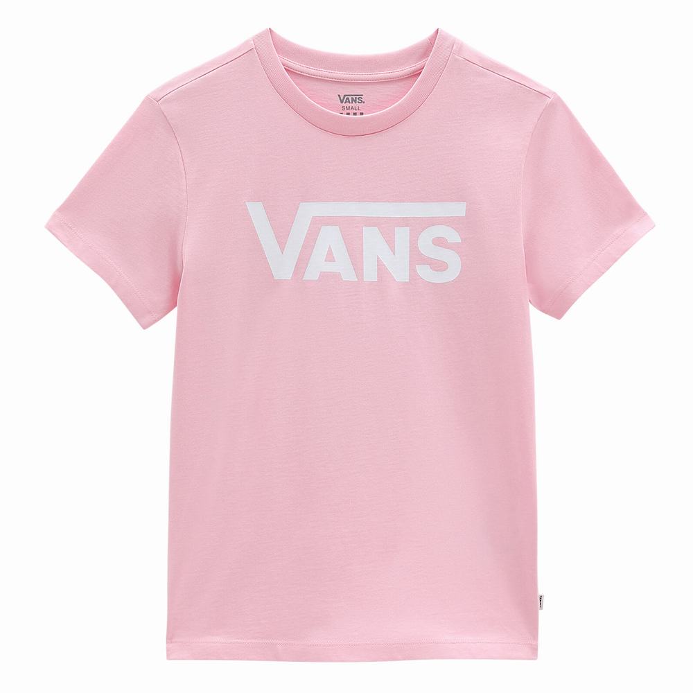 Camiseta Vans Flying V Crew Mujer Rosas | BQI641380