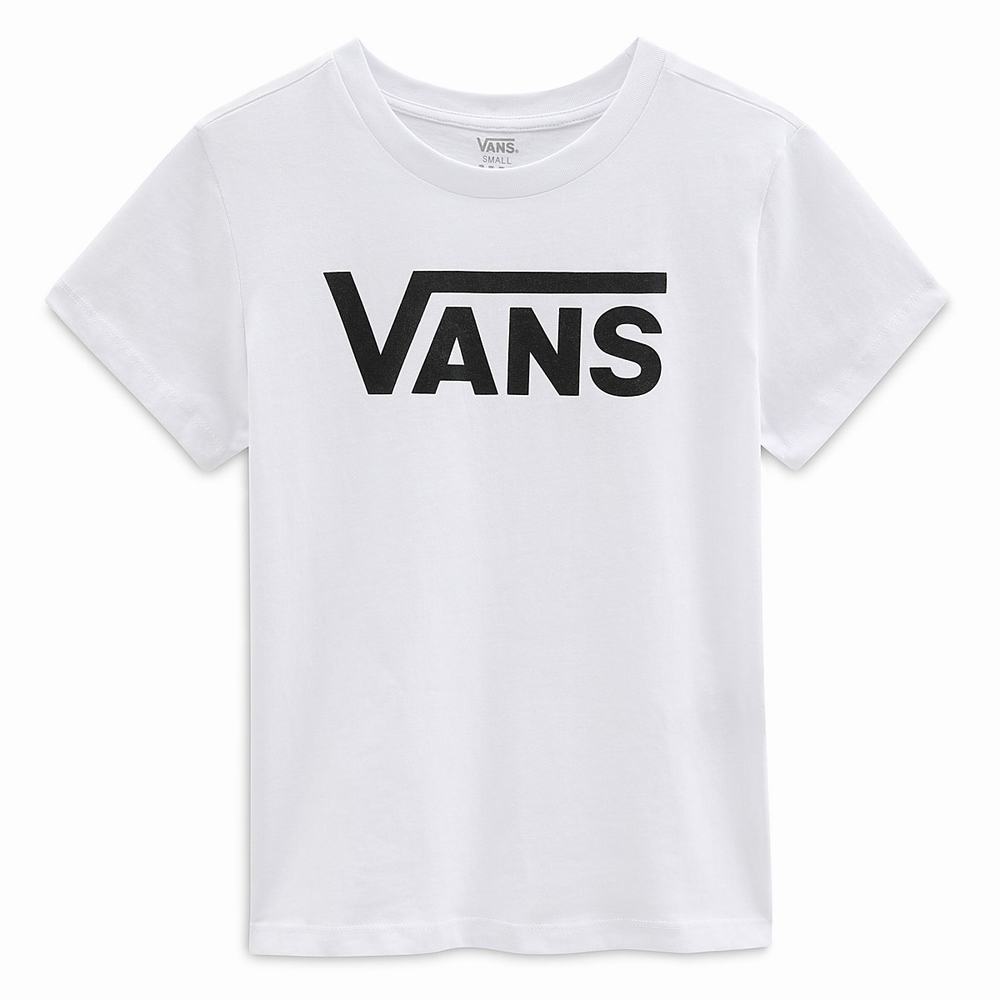 Camiseta Vans Flying V Crew Tee Mujer Blancas | MLI930278