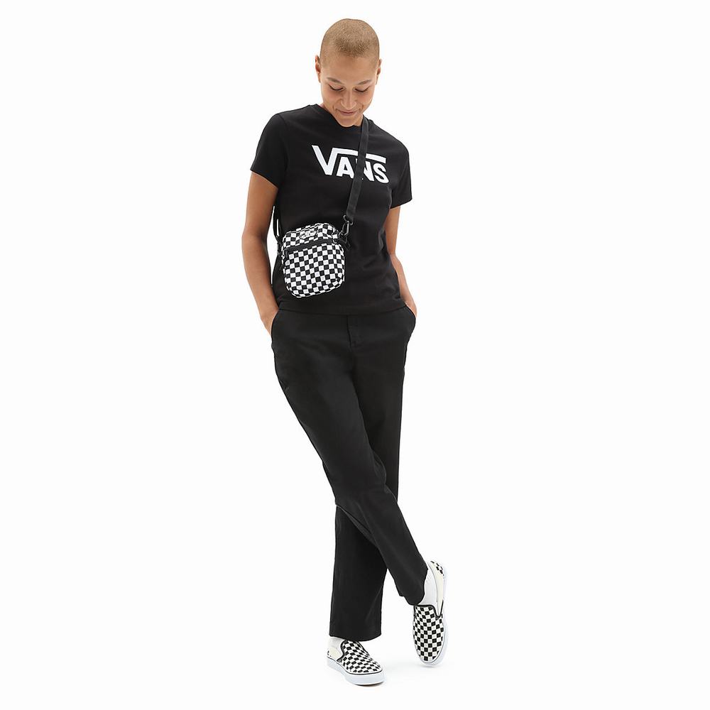 Camiseta Vans Flying V Crew Tee Mujer Negras | IXV539847