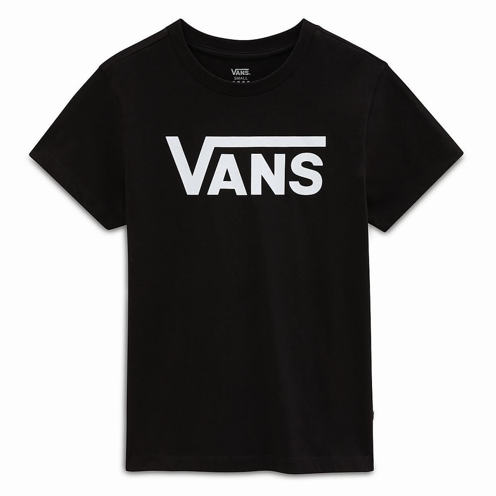 Camiseta Vans Flying V Crew Tee Mujer Negras | IXV539847