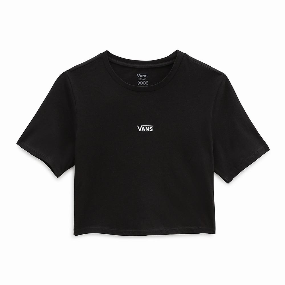 Camiseta Vans Flying V Crop Crew Sport Tee Mujer Negras | ZMK671940