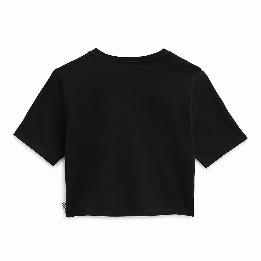 Camiseta Vans Flying V Crop Crew Sport Tee Mujer Negras | ZMK671940