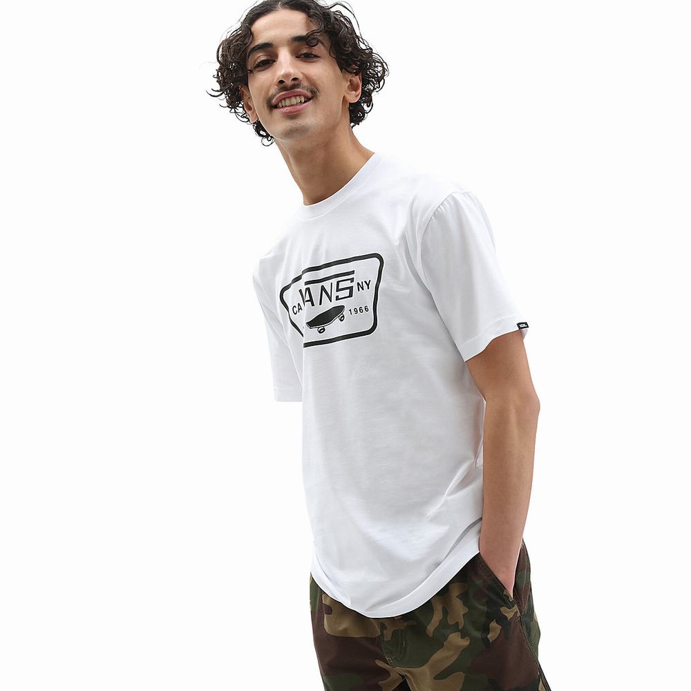 Camiseta Vans Full Patch Hombre Blancas | CQN691084