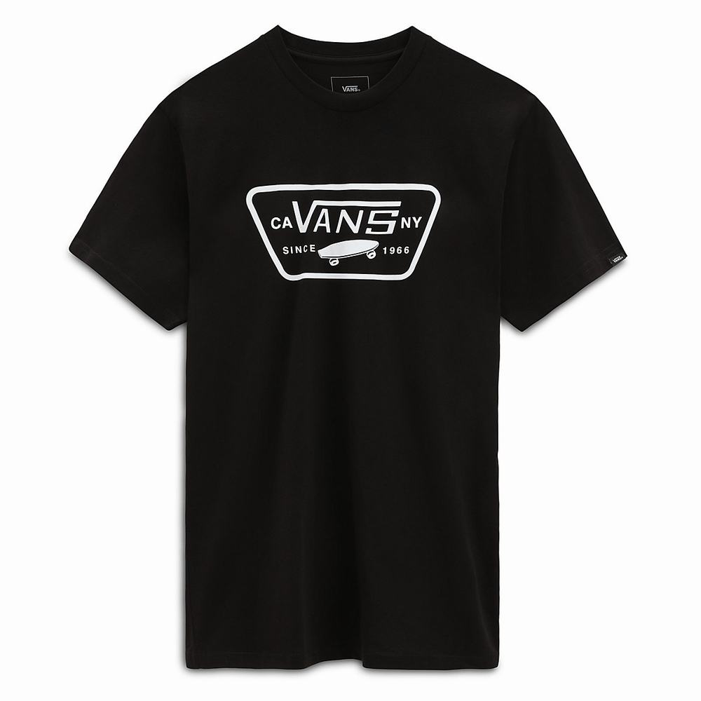 Camiseta Vans Full Patch Hombre Negras/Blancas | RHN352641