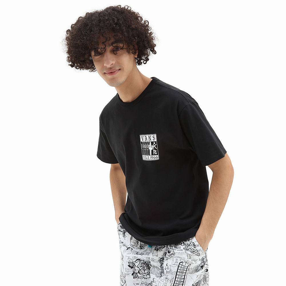 Camiseta Vans Kevin Peraza Off The Wall Hombre Negras | HZX689470