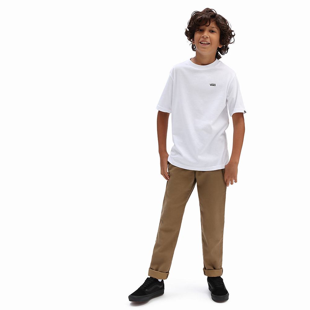 Camiseta Vans Left Chest (8-14 years) Niños Blancas | MIS198635