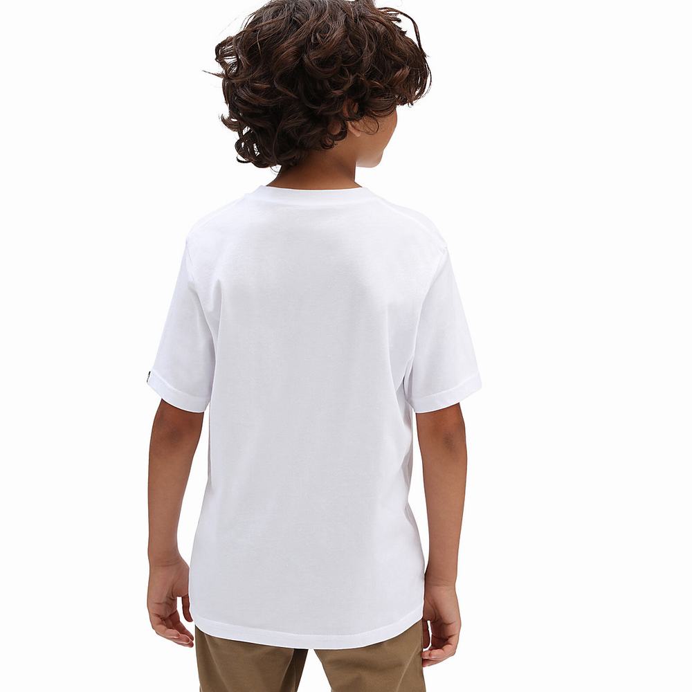 Camiseta Vans Left Chest (8-14 years) Niños Blancas | MIS198635