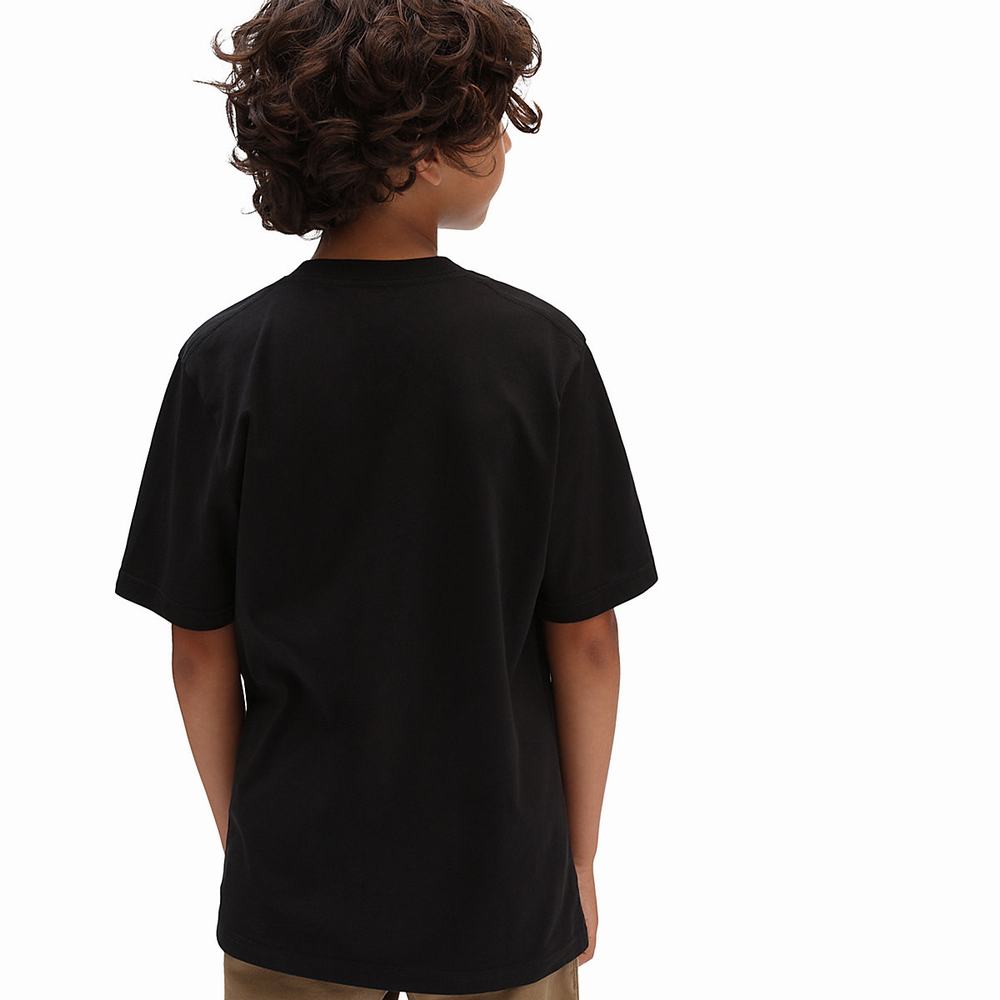 Camiseta Vans Left Chest (8-14 years) Niños Negras | SRI957648