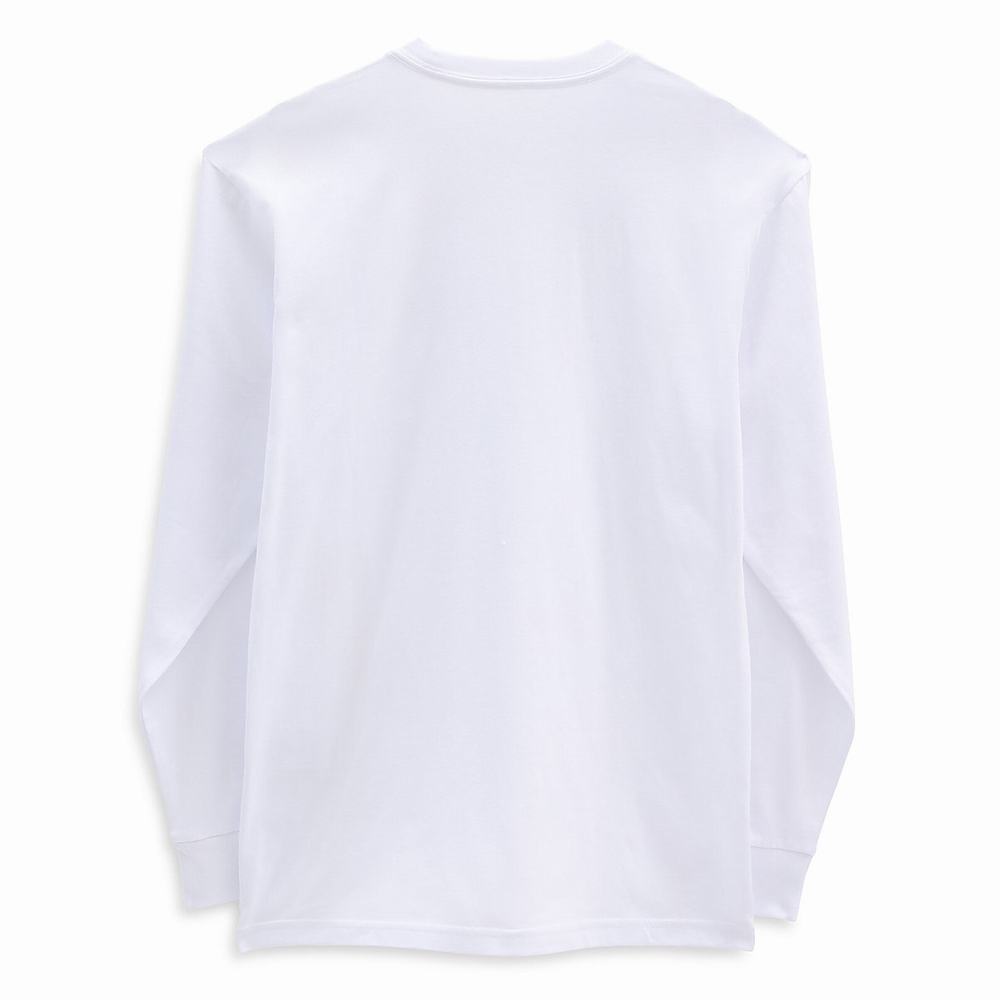 Camiseta Vans Left Chest Hit Long Sleeve Hombre Blancas | RVC158402