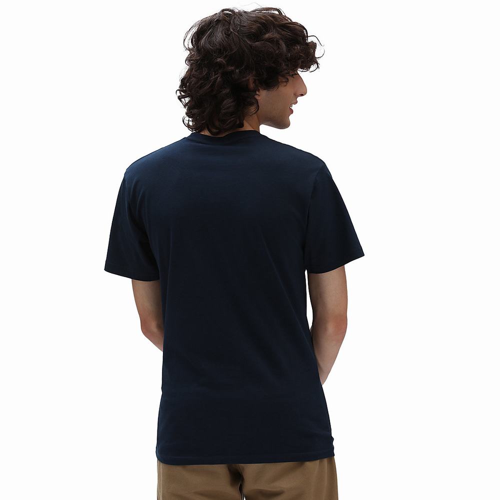 Camiseta Vans Left Chest Logo Hombre Azules/Azul Marino | IWK935618