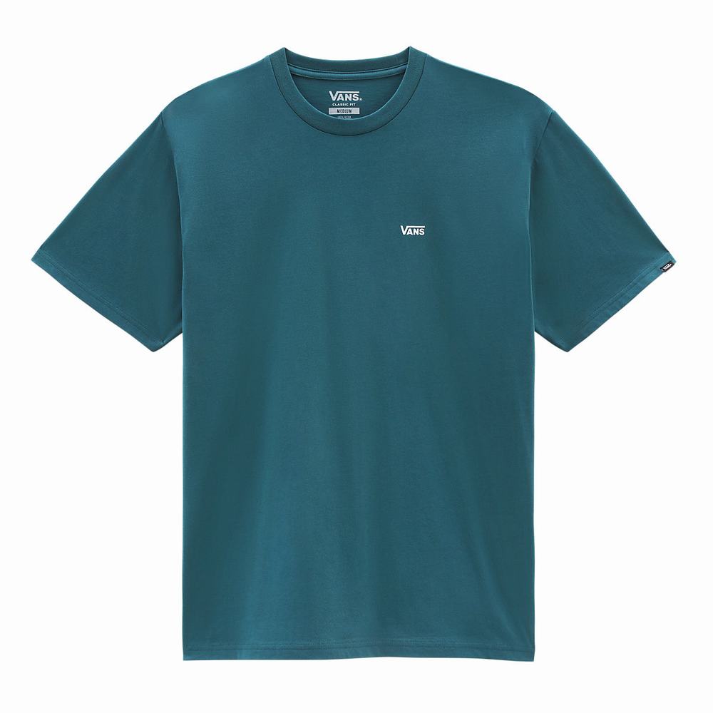 Camiseta Vans Left Chest Logo Hombre Azules | MEU579346