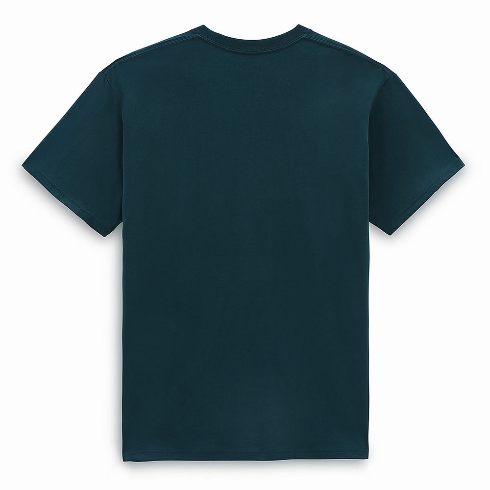 Camiseta Vans Left Chest Logo Hombre Azules | MEU579346