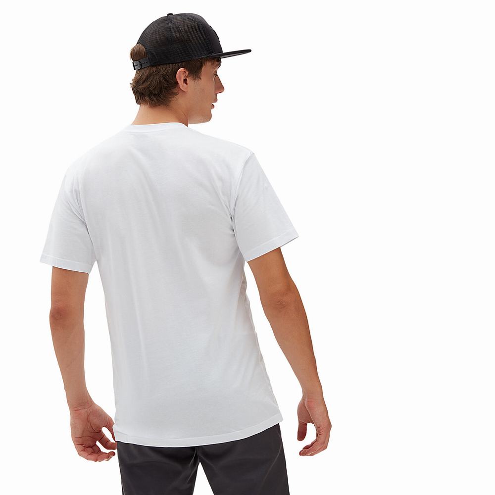 Camiseta Vans Left Chest Logo Hombre Blancas | VPT534690