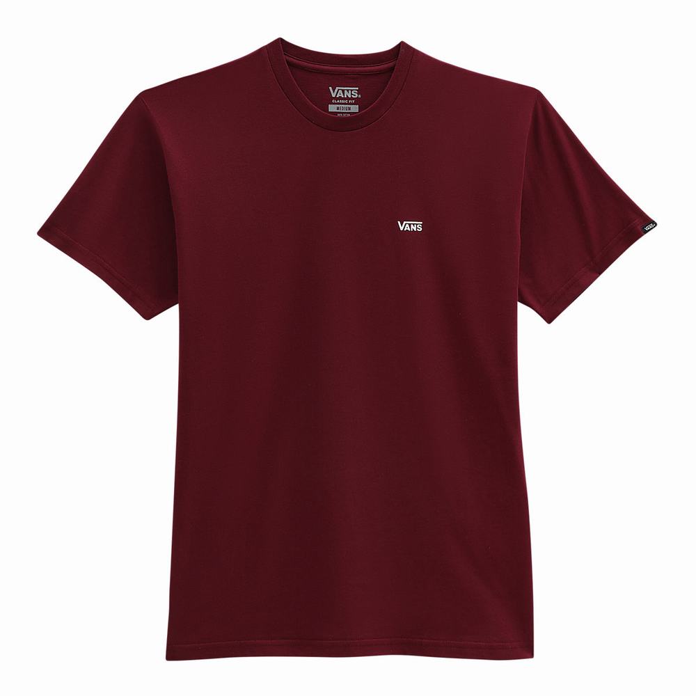 Camiseta Vans Left Chest Logo Hombre Rojas | NOU360924