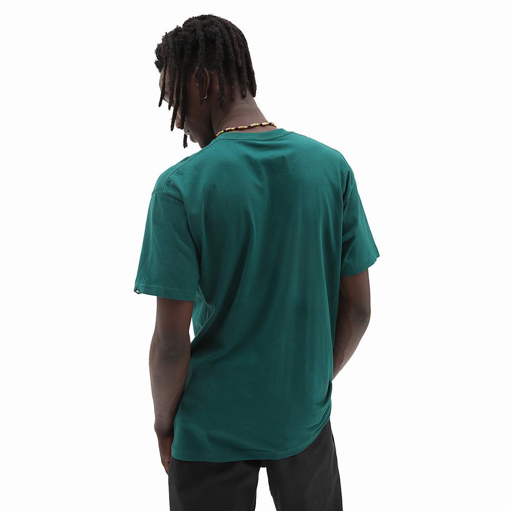 Camiseta Vans Left Chest Logo Hombre Verde | OGF391642