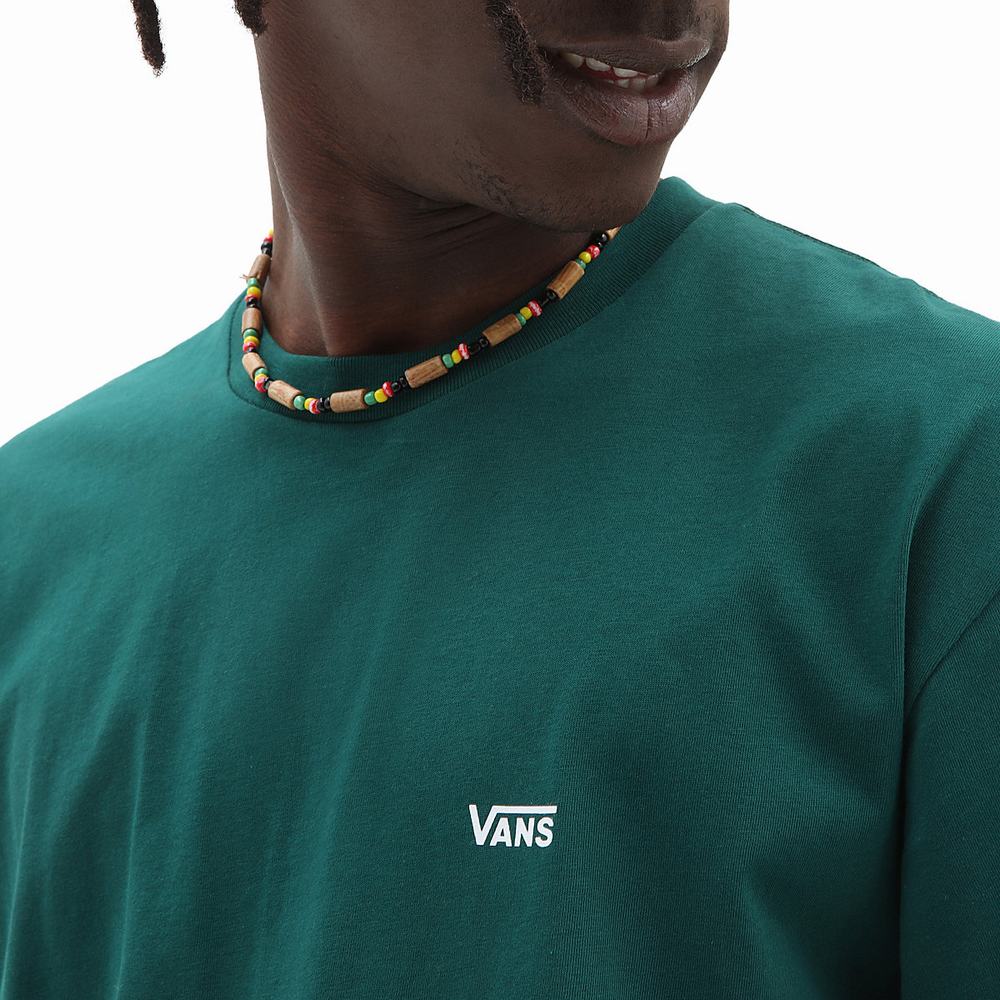 Camiseta Vans Left Chest Logo Hombre Verde | OGF391642