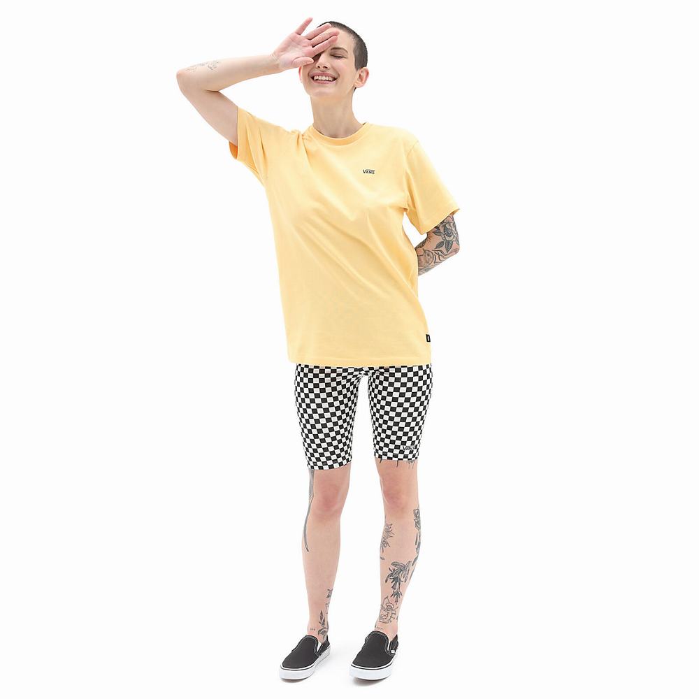 Camiseta Vans Left Chest Logo Mujer Amarillo | BLY683705